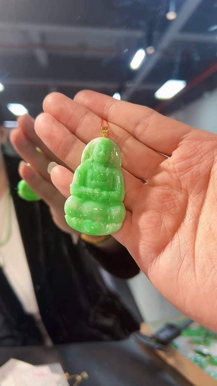 【闪购商品】翡翠颈饰18K金镶嵌缅料A货/支持复检/一件