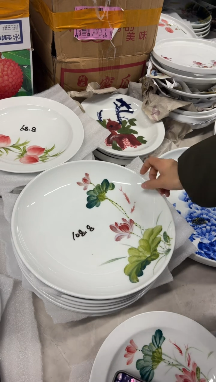 景德镇手绘釉中彩（食品级）12寸窝盘