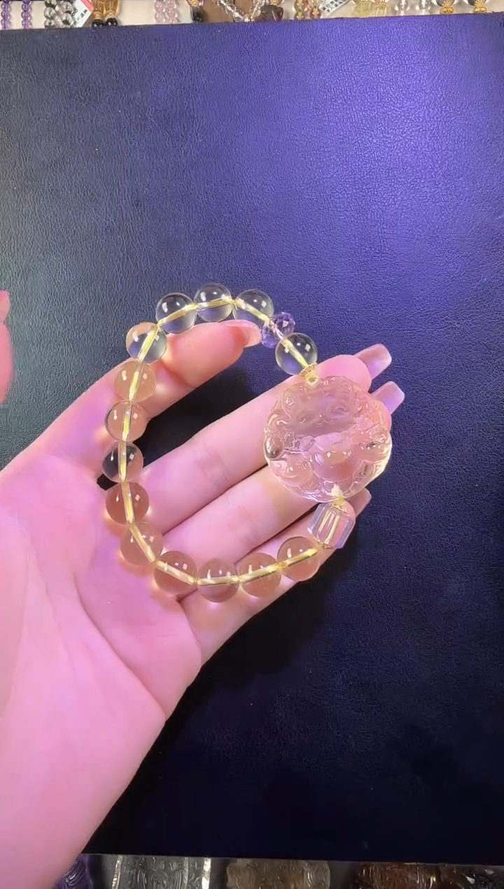 【闪购商品】水晶手链未镶嵌黄紫狐