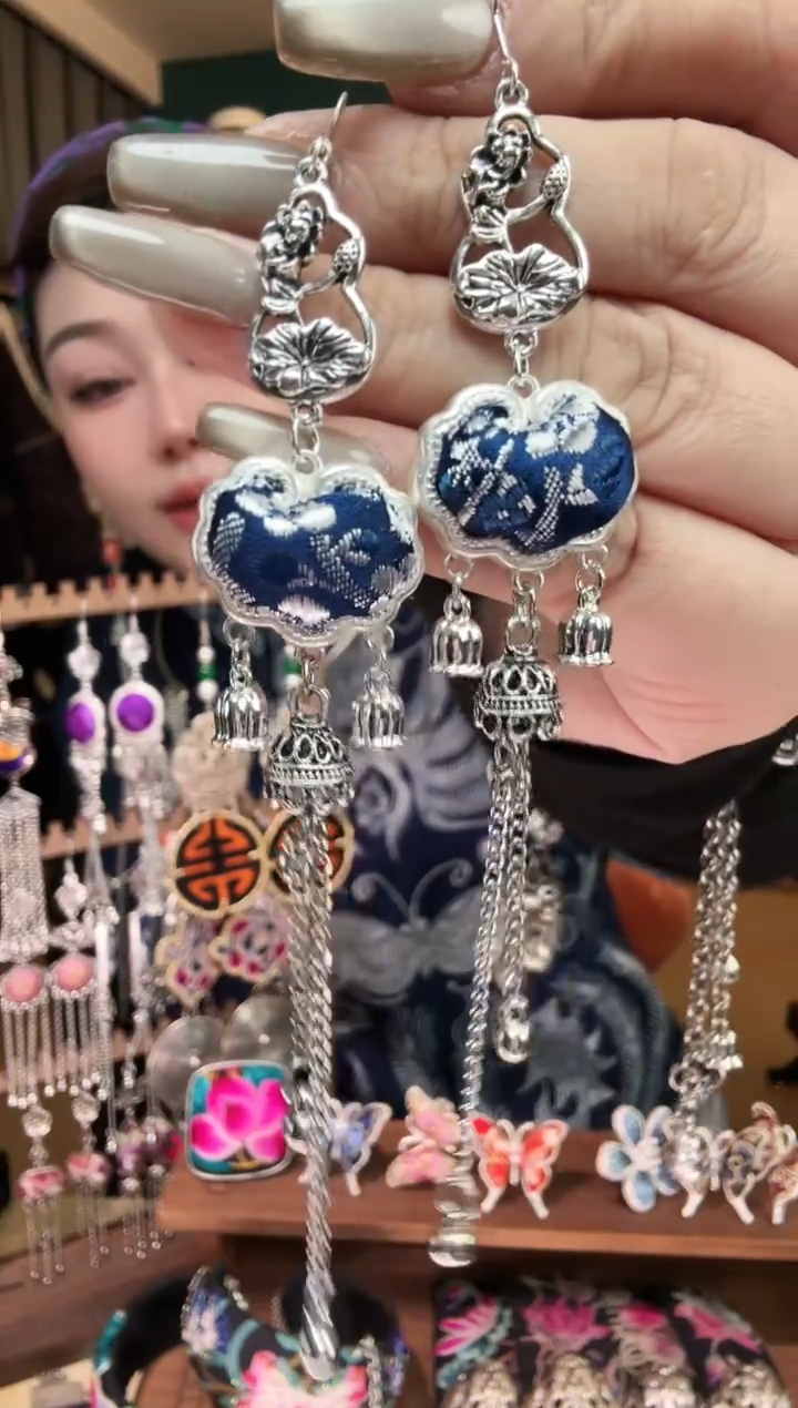 刺绣纯手工民族风刺绣耳环