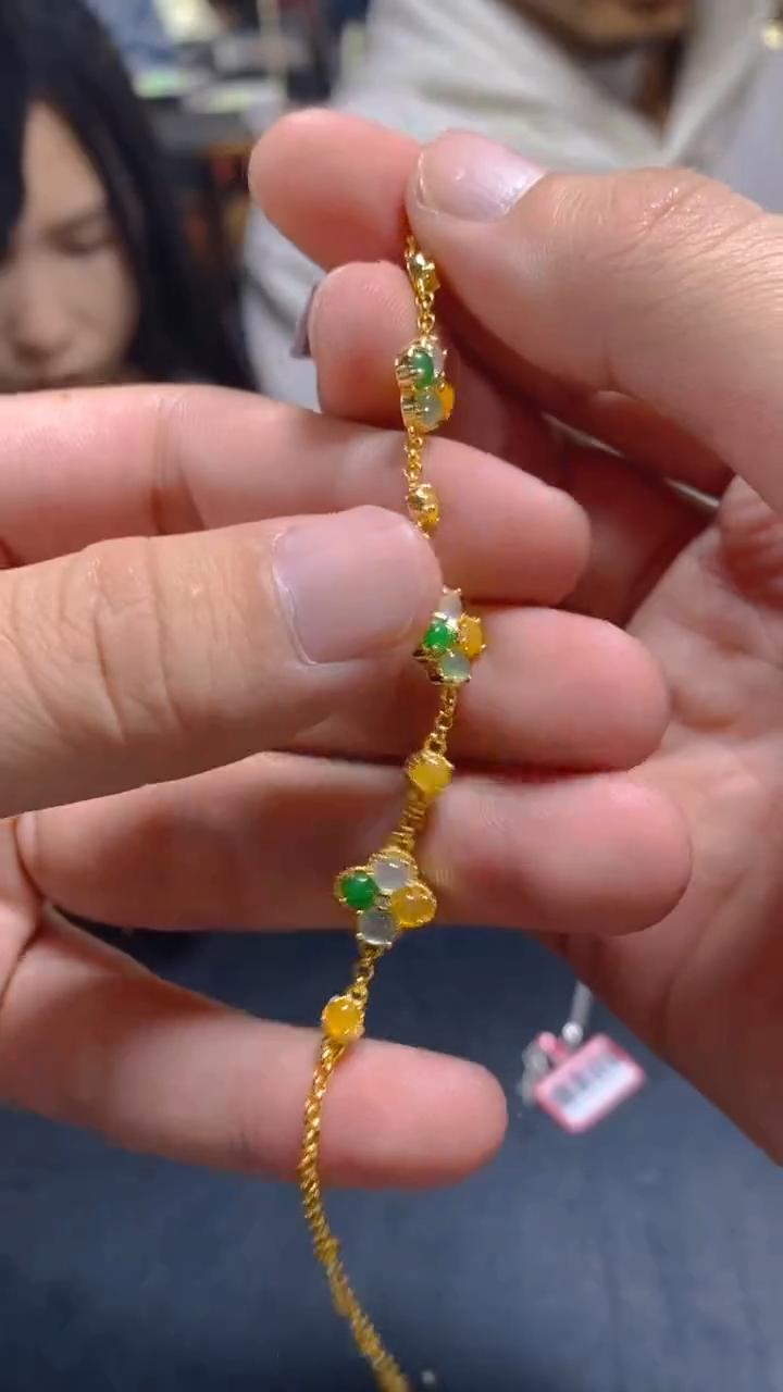 【闪购商品】翡翠手链银S925镶嵌0077942587多样性发一