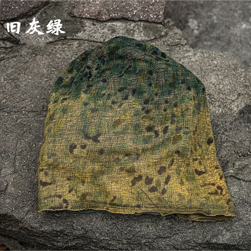 麻依者25春款植物染点点个性堆堆帽复古慵懒弹力针织帽#M-089