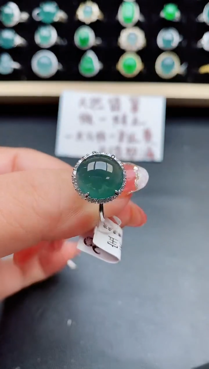 【闪购商品】翡翠戒指银S925镶嵌05800