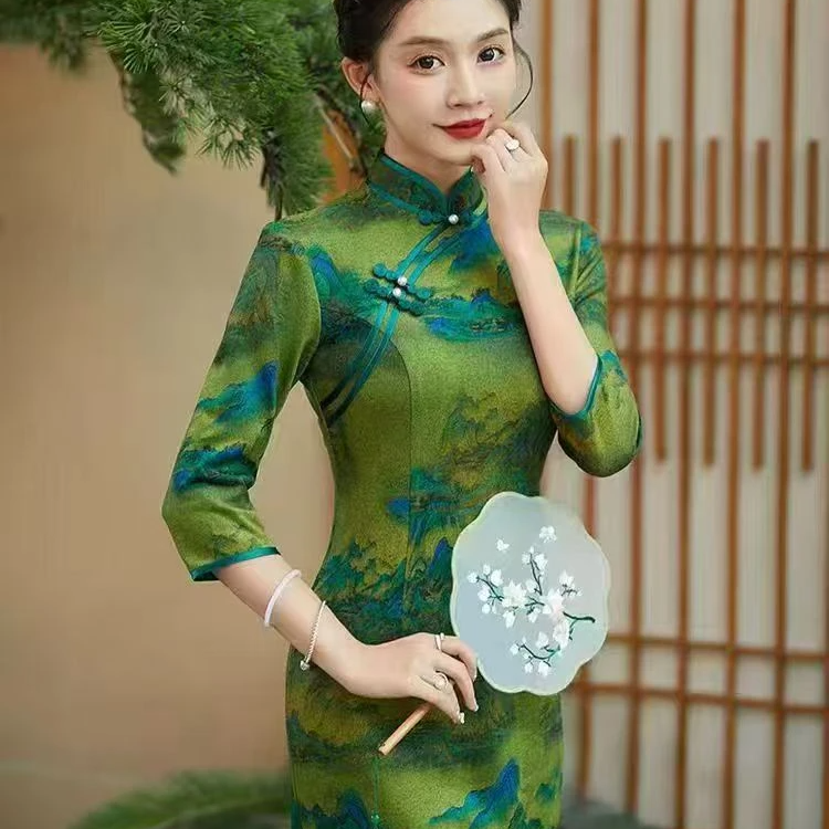 1号链接（玲琅服饰）新中式旗袍外套国风吊带连衣裙