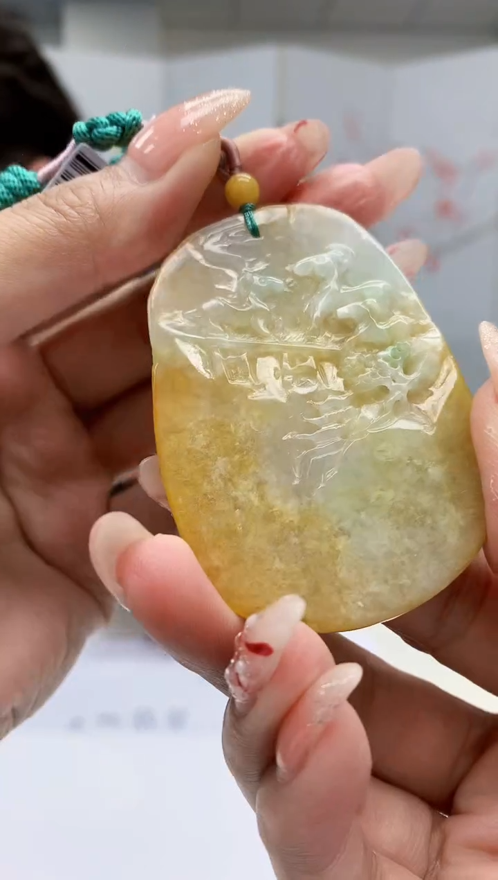 【闪购商品】定制翡翠未镶嵌4688MM-毛货挂件47