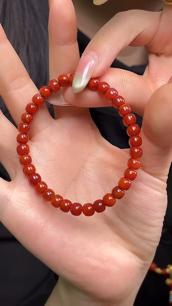 未镶嵌手串南红玛瑙橙*南红老型手串