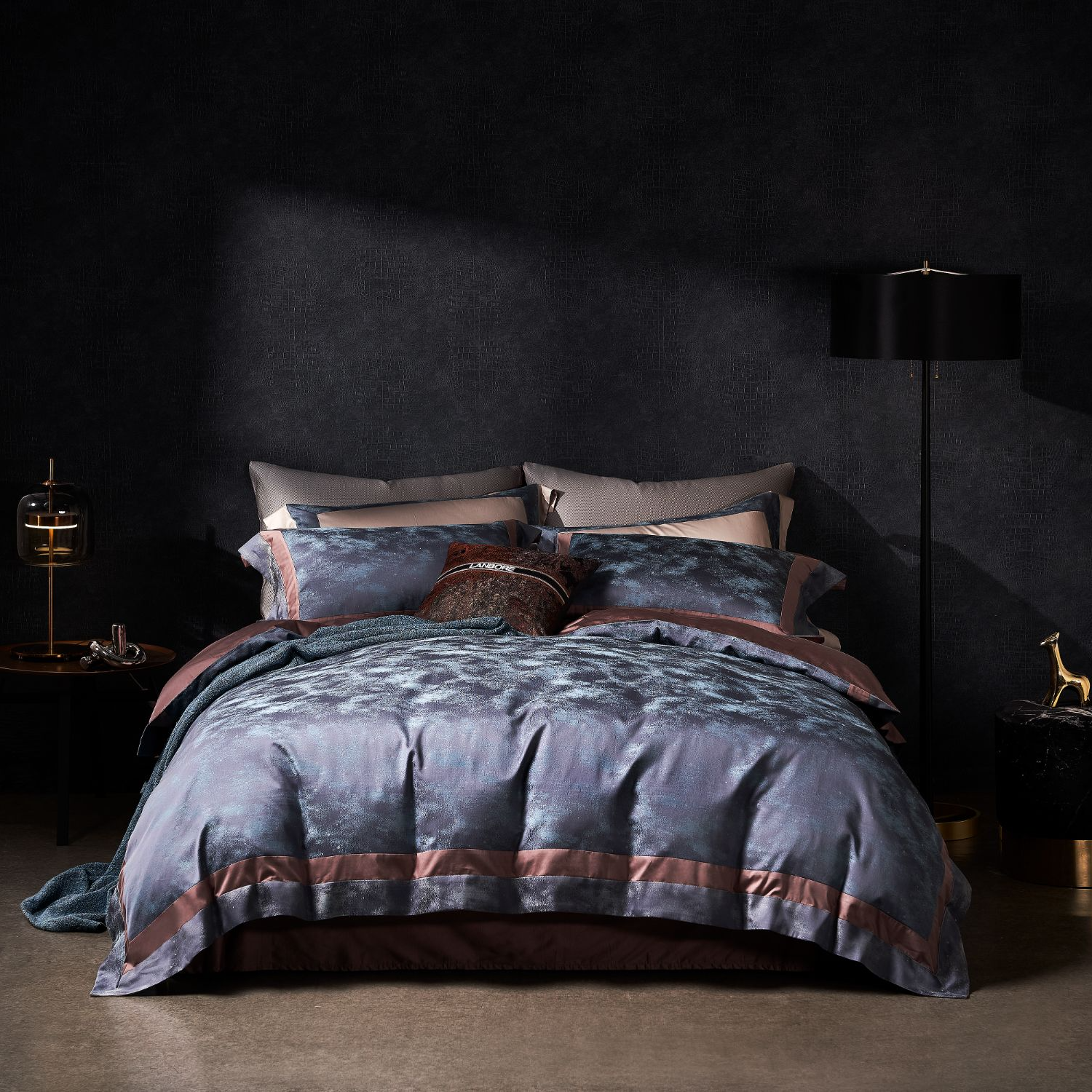 威尔坦沃设计师高定款简约色织提花款高端轻奢高支匹马棉四件套