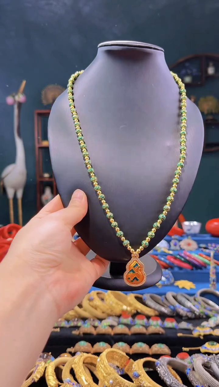 【闪购商品】非遗绝技 景泰蓝项链 绿