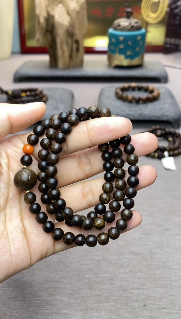 【闪购商品】沉香手串越南富森红土06三圈+祥云设计款C