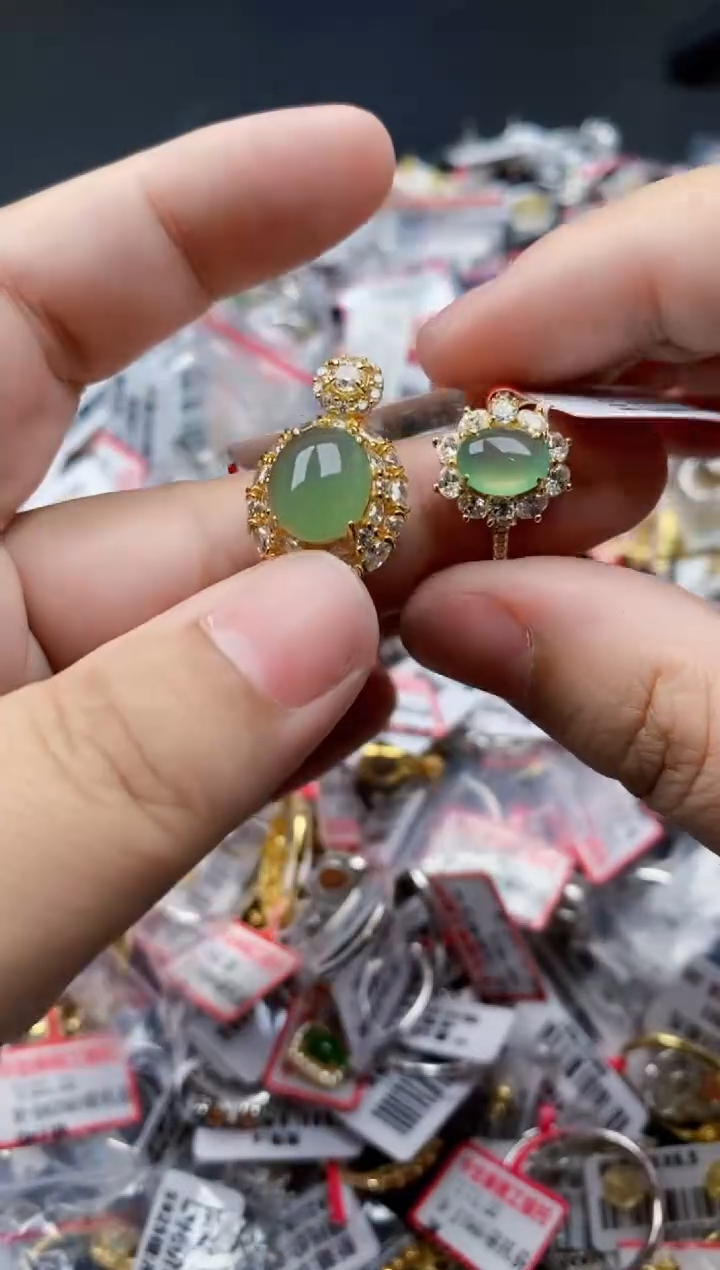 翡翠银S925镶嵌戒指33333---655555