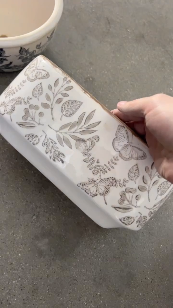 【闪购商品】陶瓷花盆高11.5cm内口23*10.5cm