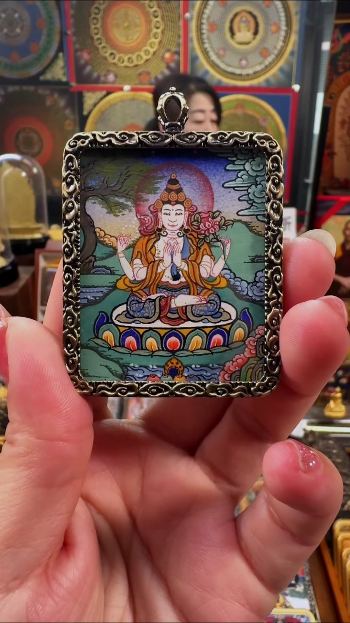 【闪购商品】吊坠壹善缘城手绘唐卡新春大促四臂