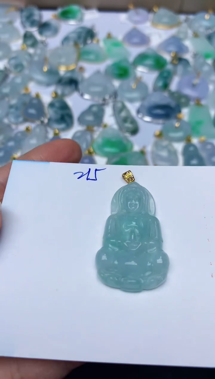 【闪购商品】翡翠颈饰18K金镶嵌天然翡翠A货  