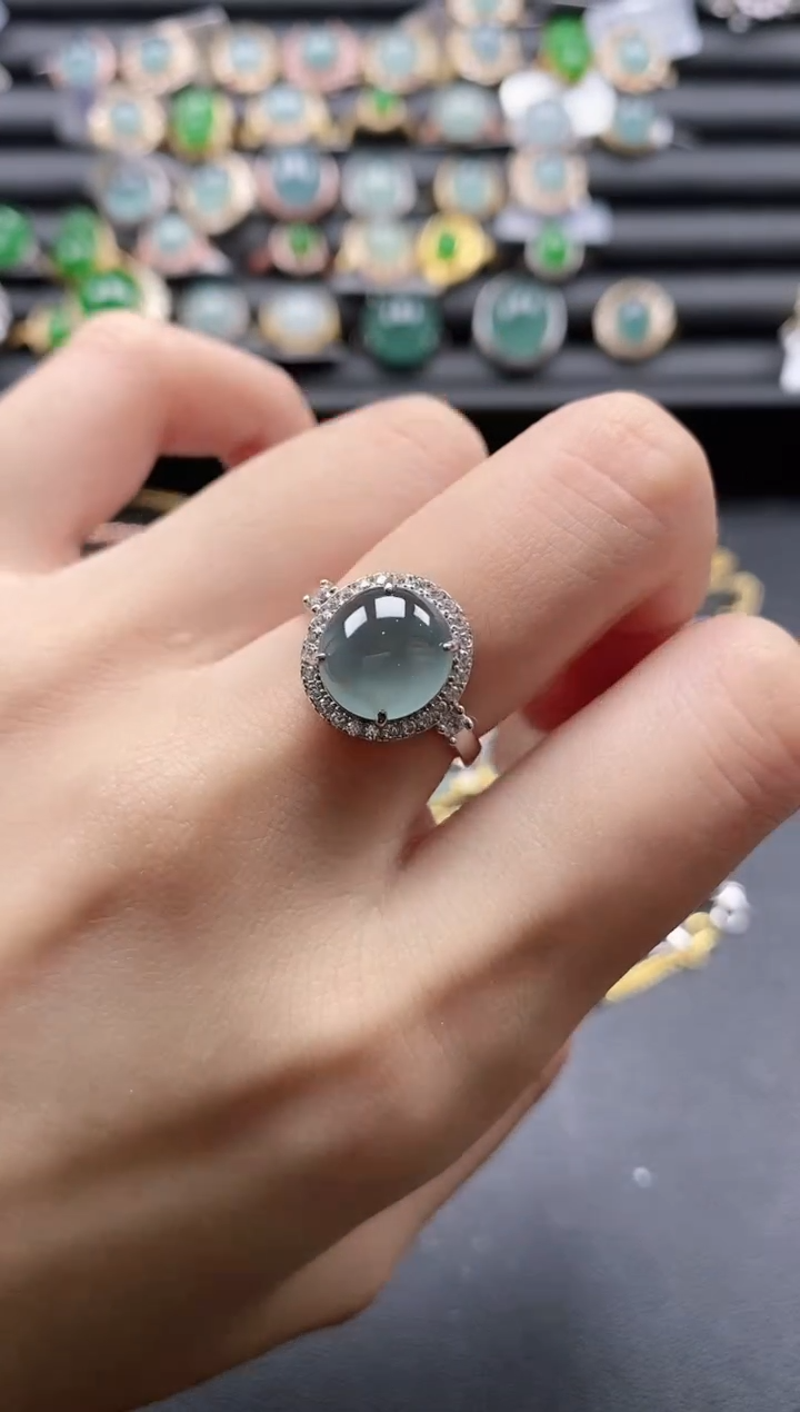 【闪购商品】翡翠戒指银S925镶嵌51151