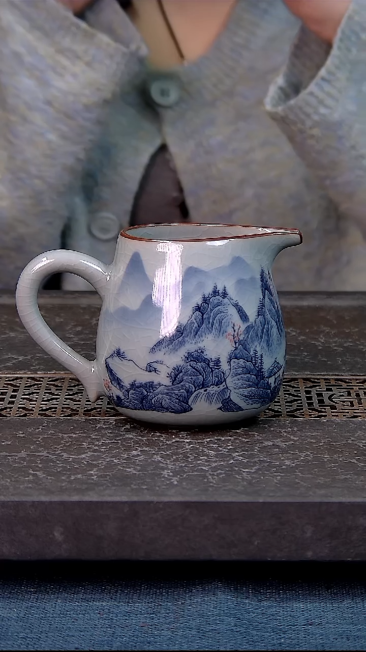 凌*简装家用款1件套 老陶泥开片纹陶瓷茶具