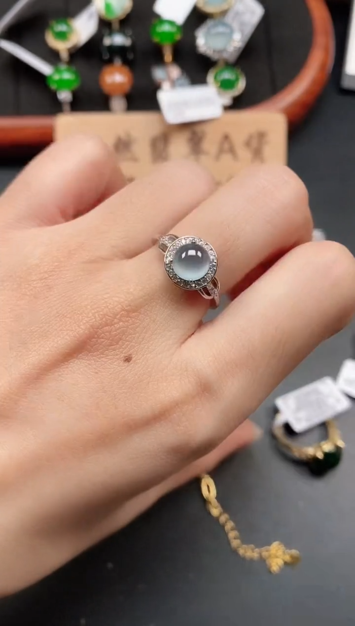 银S925镶嵌戒指翡翠111111