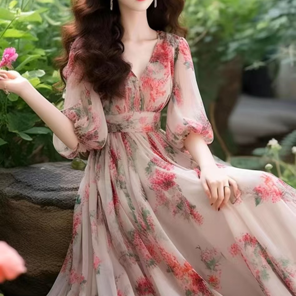 001—100过款直播间按照主播报的编码下单时尚显瘦长款连衣裙