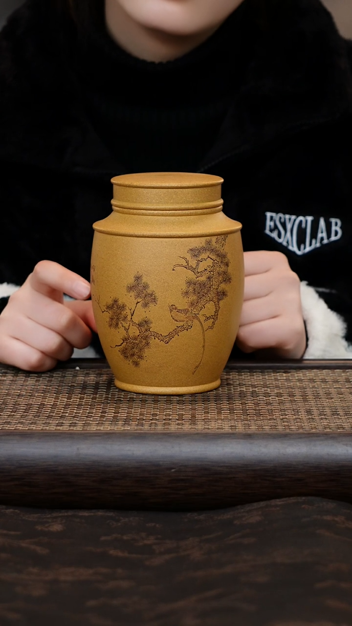 【闪购商品】紫砂茶杯松风茶叶罐