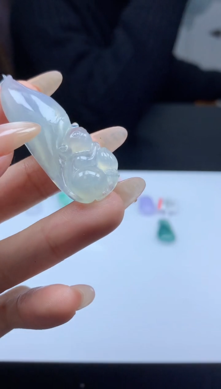 【闪购商品】定制翡翠未镶嵌009ee-毛货挂件30