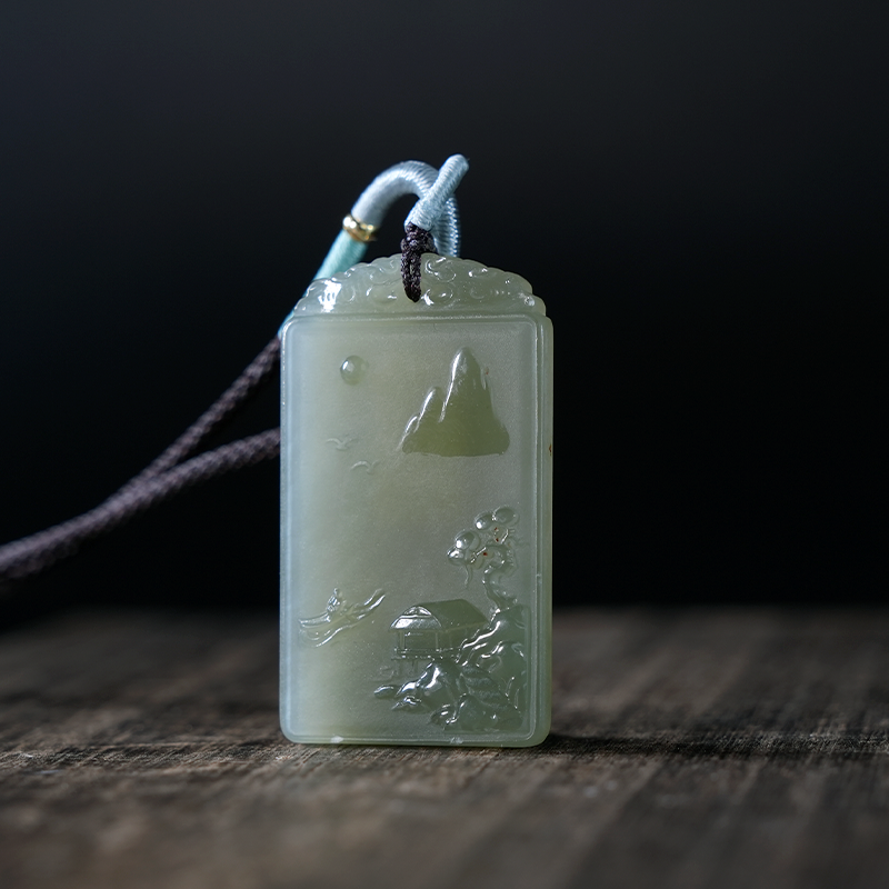 lot30 和田玉山水人家吊坠/DW51226-000277 保利山东