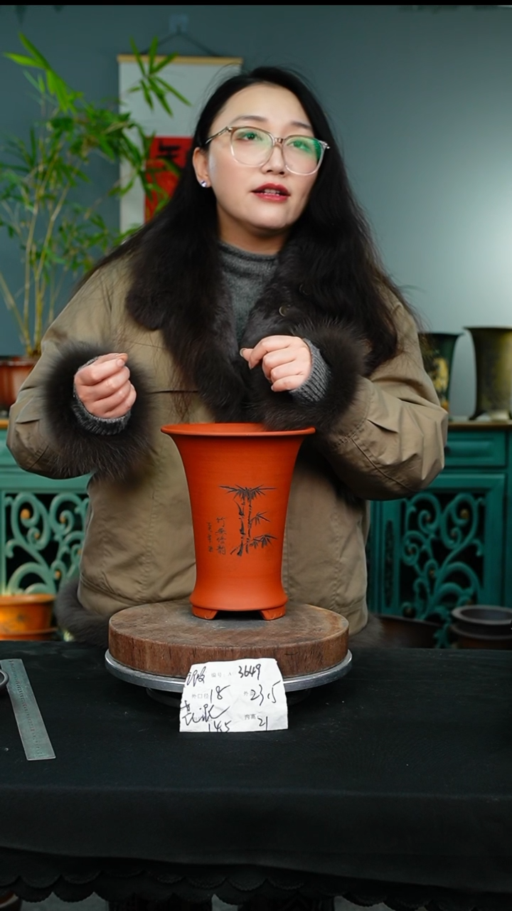紫砂花盆3649喝牛奶紫砂花盆