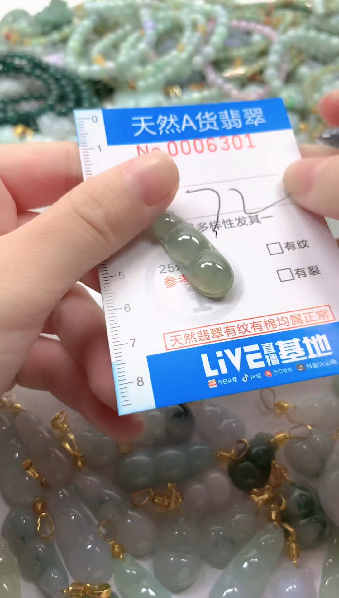 颈饰未镶嵌翡翠净货挂件-6301