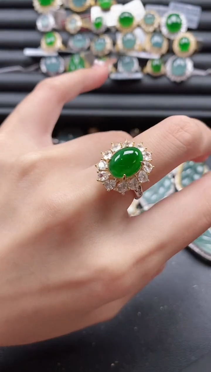 【闪购商品】翡翠戒指银S925镶嵌51151