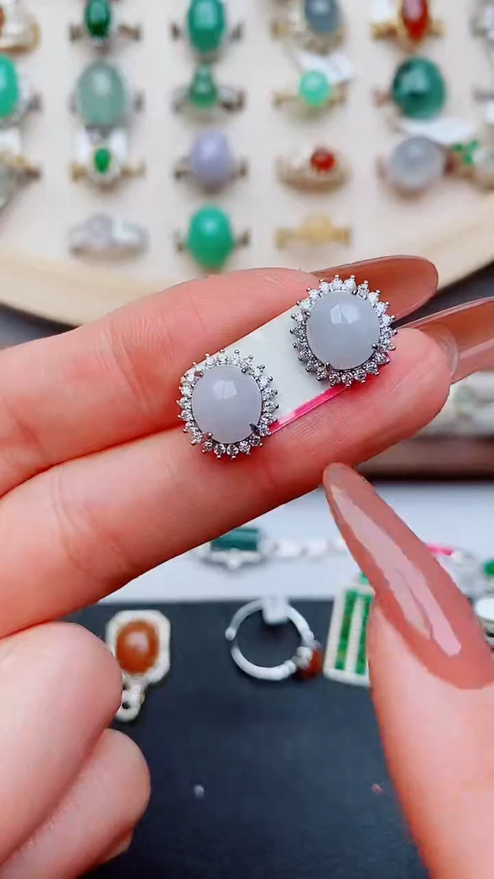 银S925镶嵌戒指翡翠...