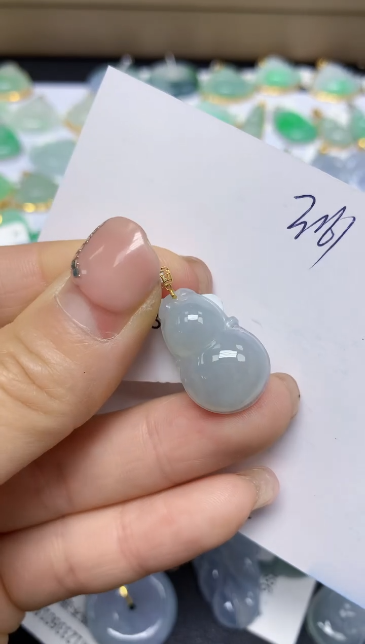 【闪购商品】翡翠挂件18K金镶嵌 天然翡翠A货1