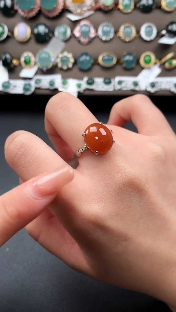 【闪购商品】翡翠戒指银S925镶嵌5124