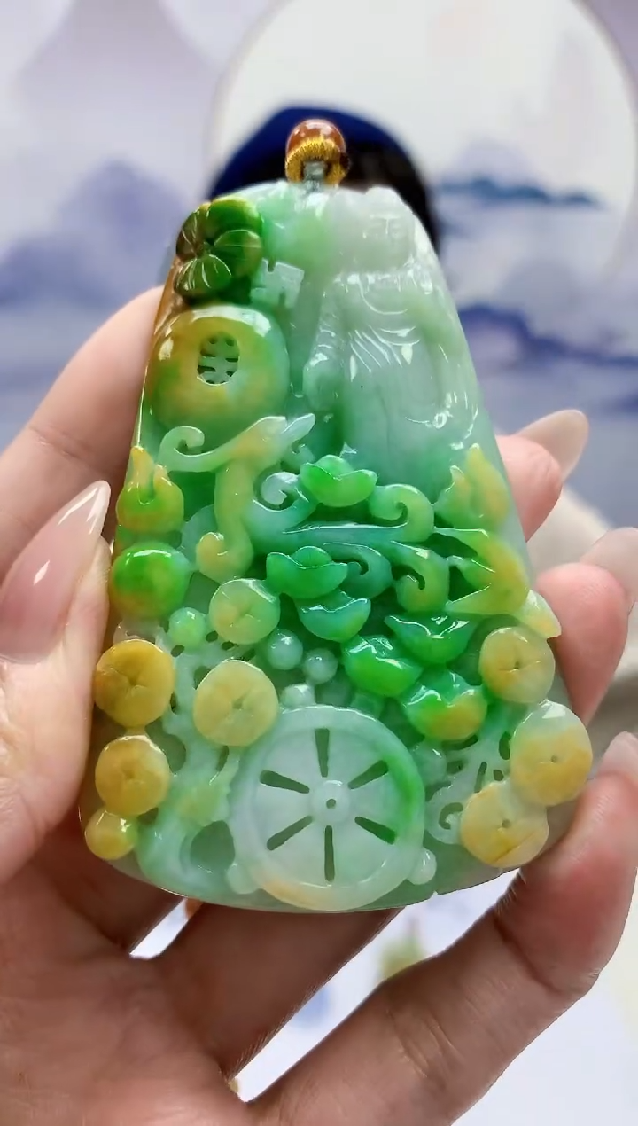 【闪购商品】定制翡翠未镶嵌0405MM-毛货挂件121