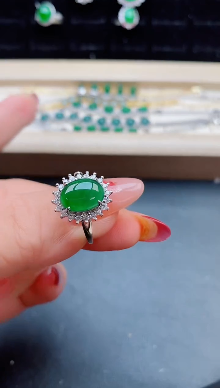 【闪购商品】翡翠戒指银S925镶嵌321321