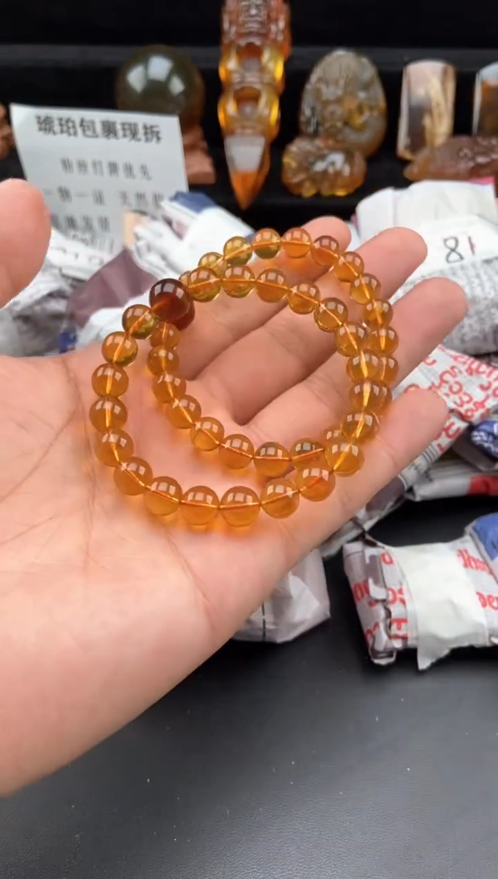 【闪购商品】琥珀手链未镶嵌鸿运当头手串【多样性发货其中一】