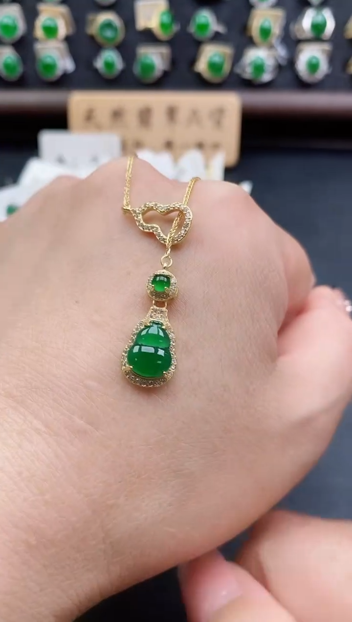 套链银S925镶嵌翡翠1