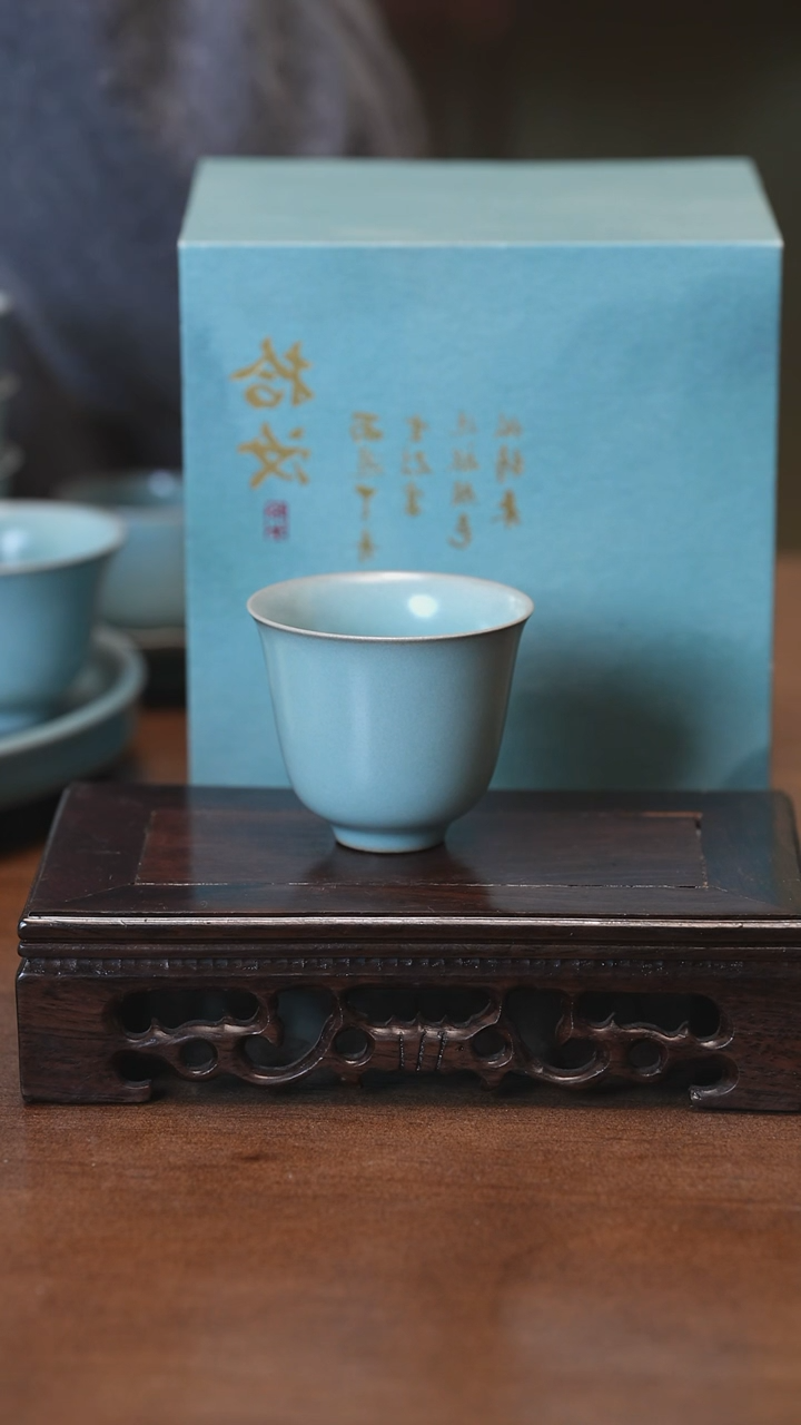 【闪购商品】Y宝丰宋官窑原产地汝瓷铃铛品茗杯