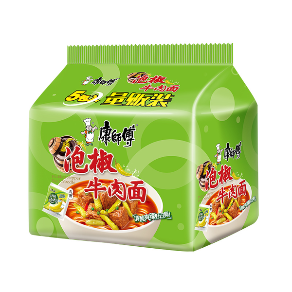 康师傅泡椒牛肉面 102g*5
