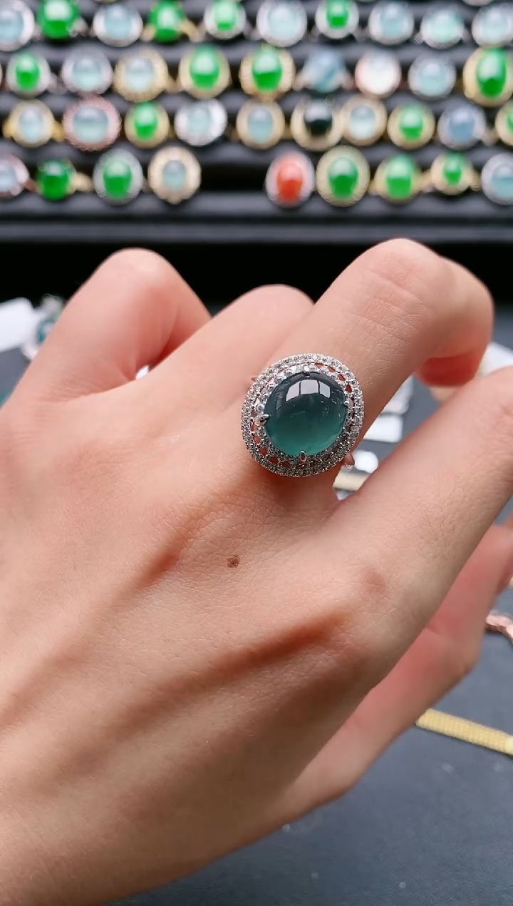 【闪购商品】翡翠戒指银S925镶嵌1111111