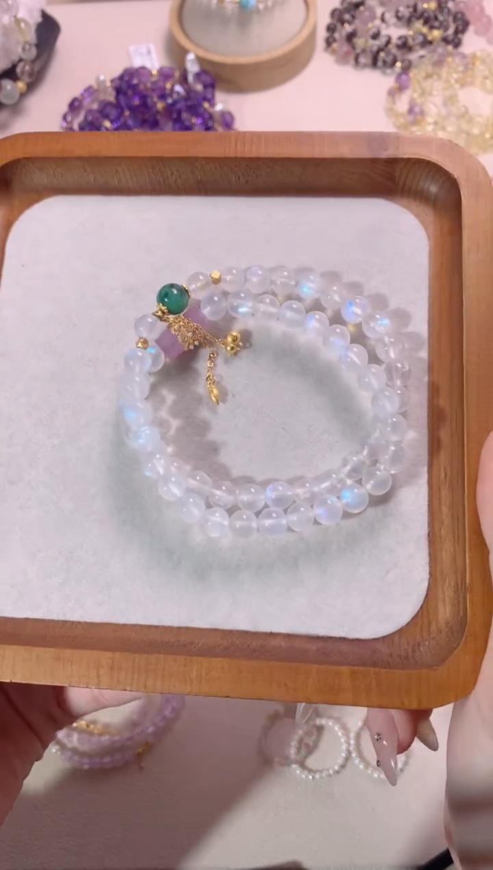 【闪购商品】手串银S925镶嵌月光石孤品