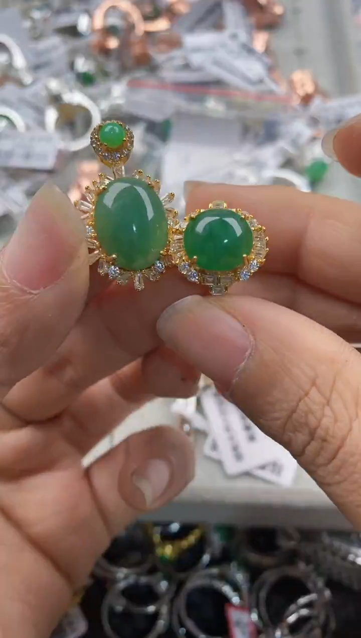 银S925镶嵌戒指翡翠555                     2