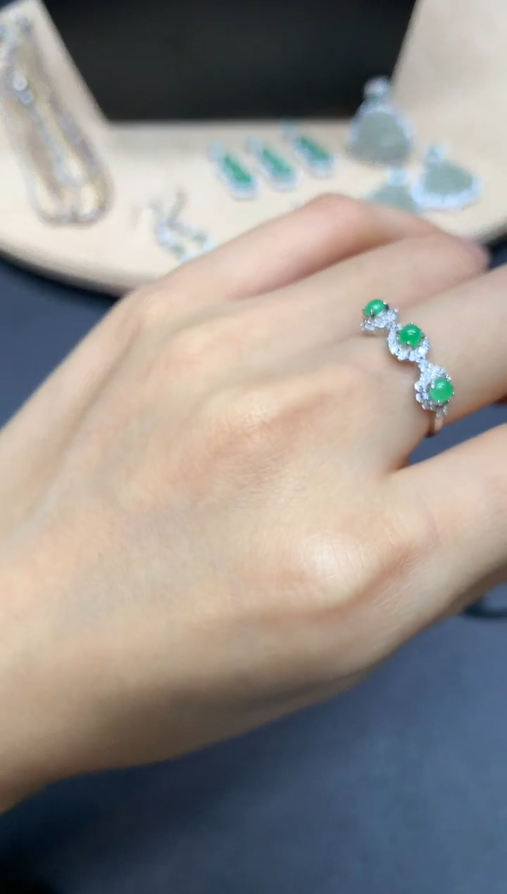 【闪购商品】翡翠戒指银S925镶嵌蛋面【无服务费】