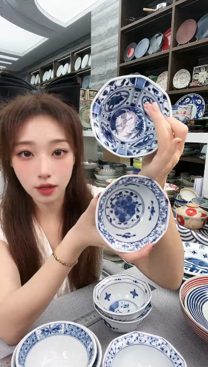 瓷蓝凛家系列八角小钵12cm2支