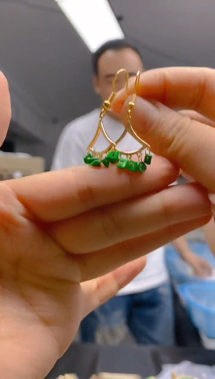 【闪购商品】翡翠耳饰合金0265翡翠耳钩