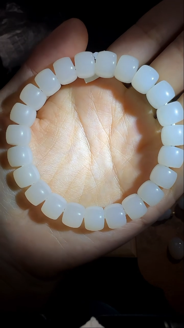 未镶嵌手串和田玉和田玉白玉直切单圈