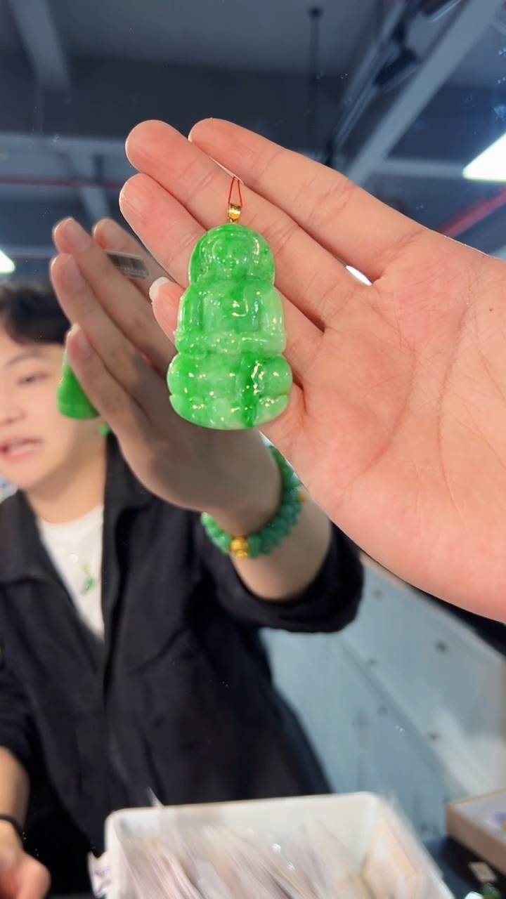 【闪购商品】翡翠颈饰18K金镶嵌缅料A货/支持复检/一件