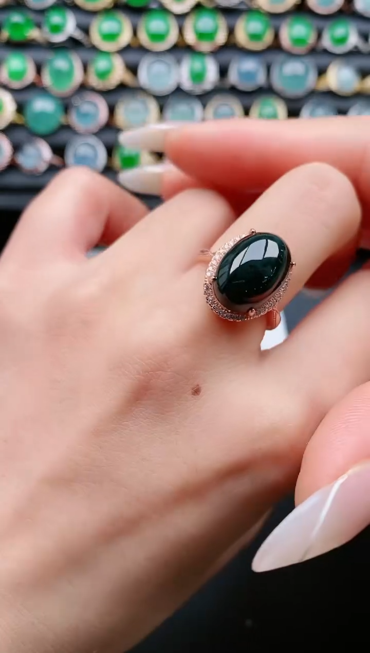 【闪购商品】翡翠戒指银S925镶嵌111111111