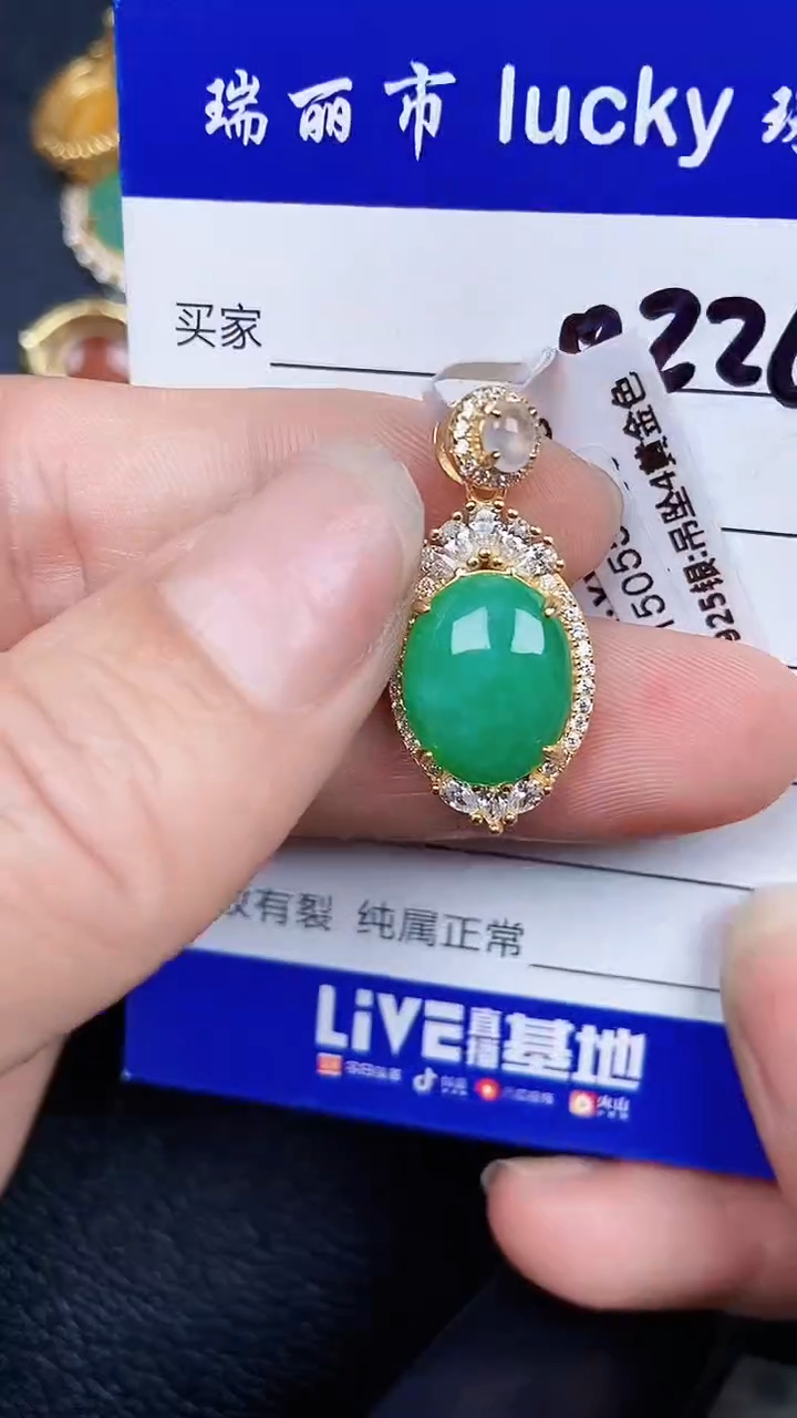 颈饰银S925镶嵌翡翠0226