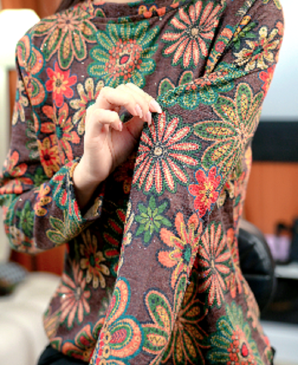 SU007# 女装打底衫新款时尚印花百搭中式加厚ins