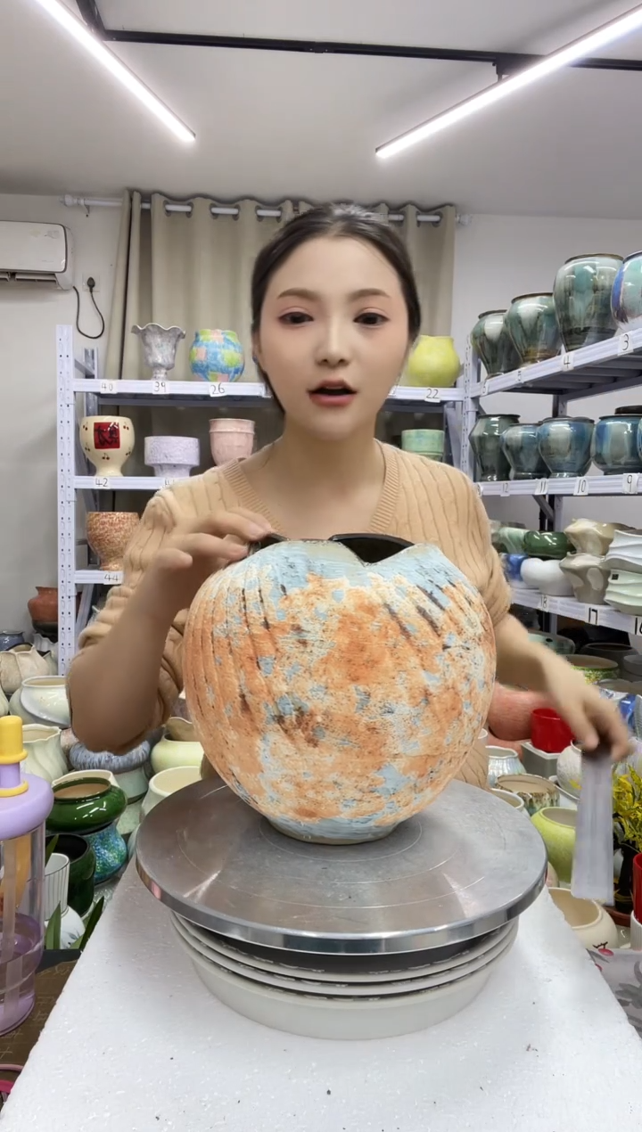 【无孔】【12.31】花盆链接高：21  口：14