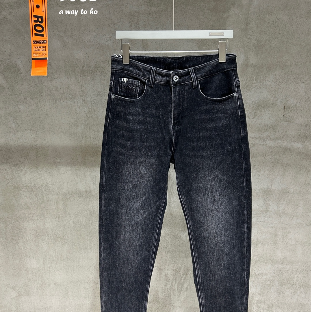 男士牛仔裤冬季加绒加厚修身时尚牛仔男 9032