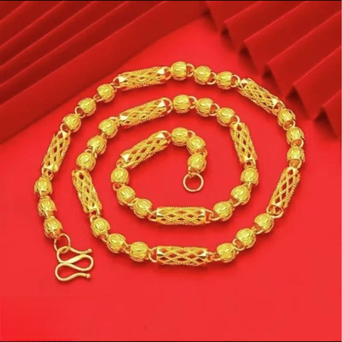 合金项链 【竹节镂空 】男士 时尚 潮流 大气 金色 经典 